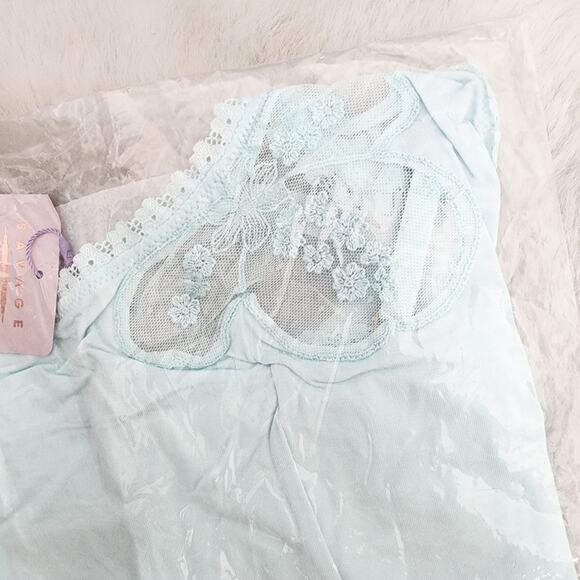 NEW Savage X Fenty Peek Behind The Lace Curvy Cami Seashell Blue - Picture 8 of 9